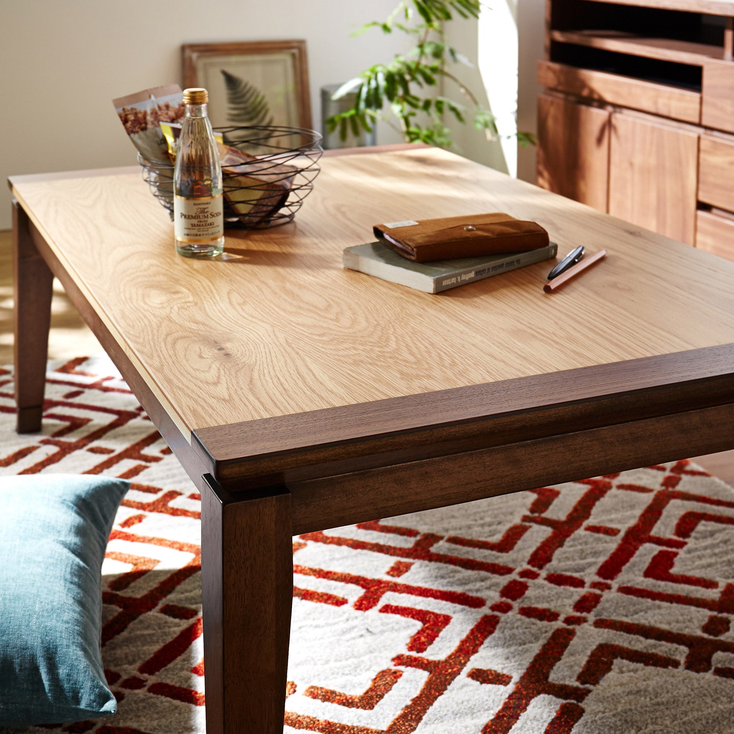 木目が際立つナラ材のこたつテーブル ＜幅105／幅120cm＞｜通販の