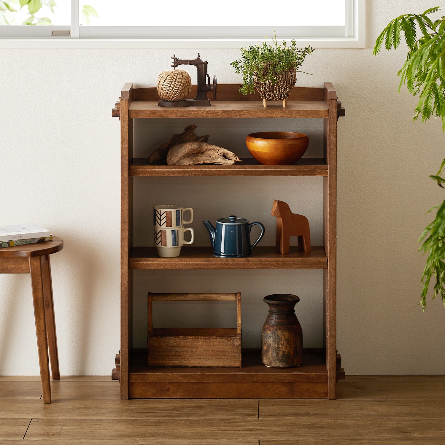 あたらしくて懐かしい。くさび棚風オープンラック ＜幅64．5／幅