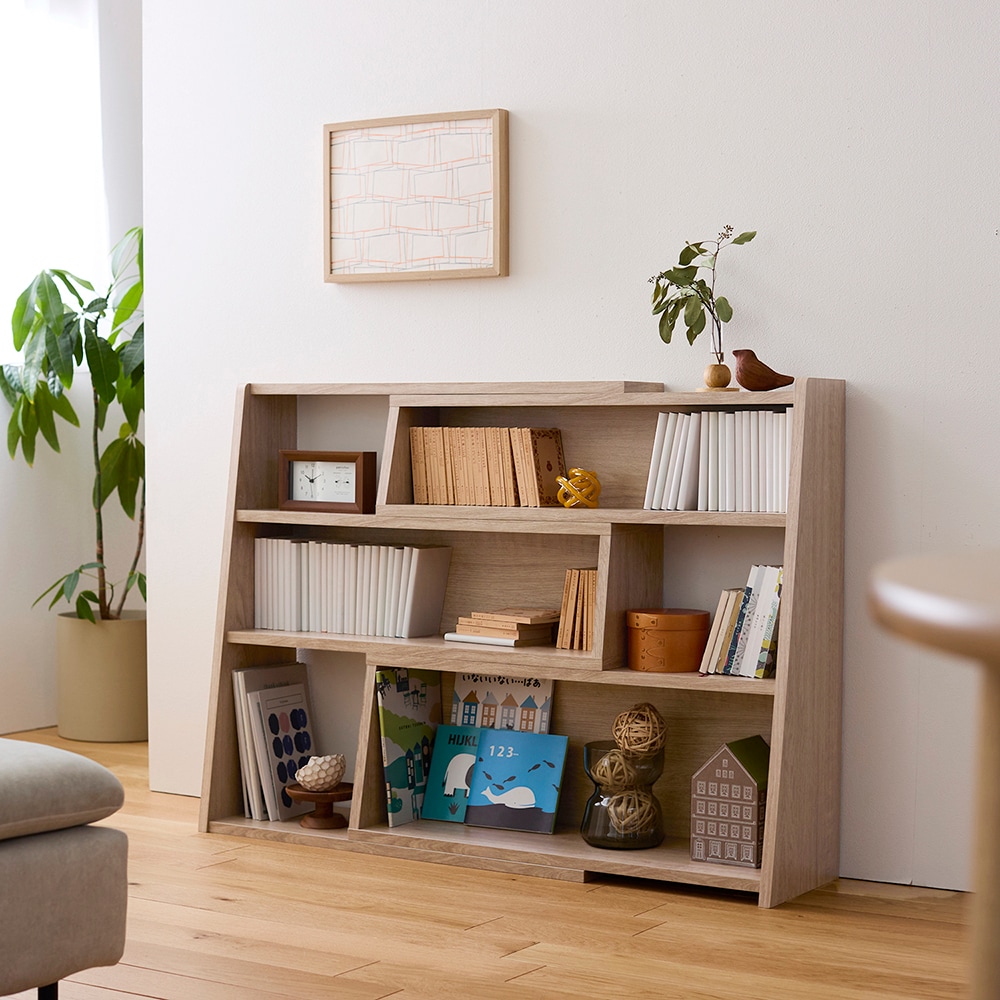 伸縮できる腰高本棚（本棚/書棚/ブックシェルフ）(BELLE MAISON DAYS