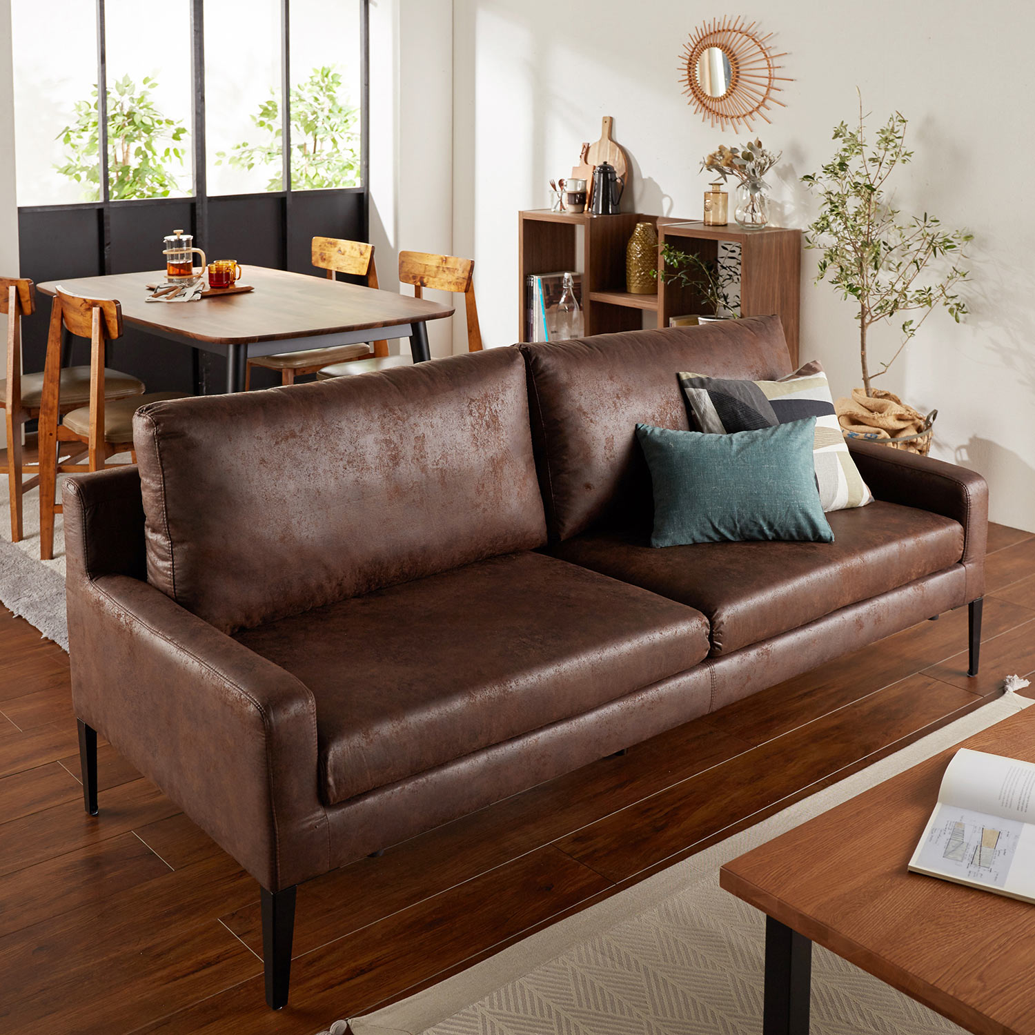 どらニャン様ダークブラウン 3人掛けソファ どらニャン様ダーク