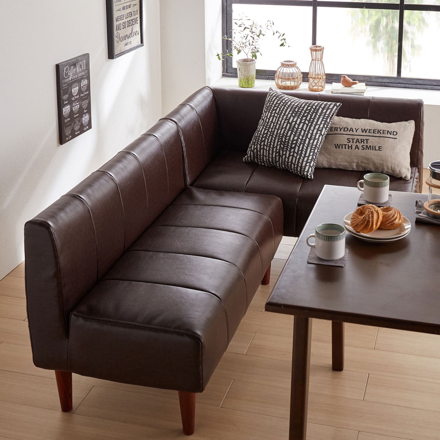 組み合わせ自在の合皮コンパクトダイニングソファー｜通販のベルメゾン