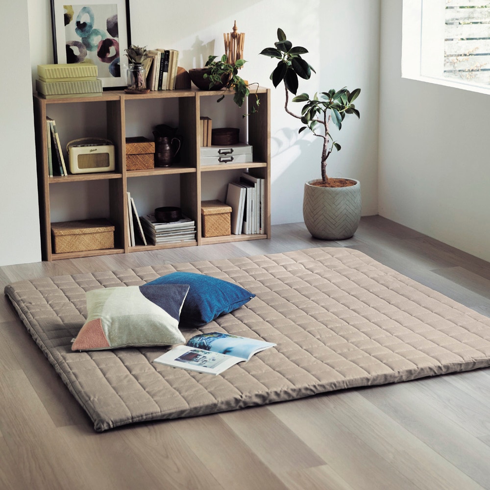 カバーが洗える折りたたみ防音リバーシブル厚敷きラグ(BELLE MAISON