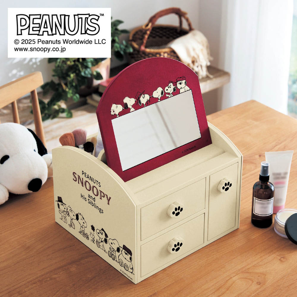 卓上メイク収納ボックス 「スヌーピー」(ピーナッツ/PEANUTS)｜通販の