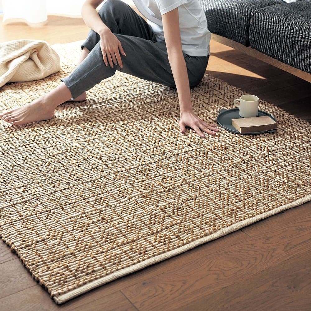 ジュート混のざっくりとした手織りラグ 【夏ラグ】｜通販のベルメゾン