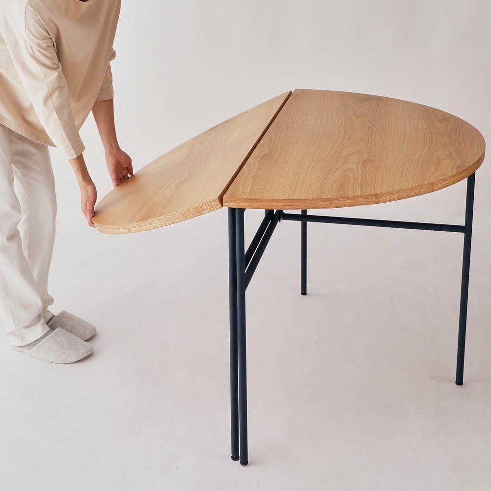 折りたたみ円形ダイニングテーブル ＜直径110cm＞＜4人用＞(BELLE