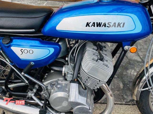 KAWASAKI 青 タンク 傷あり500SS H1A