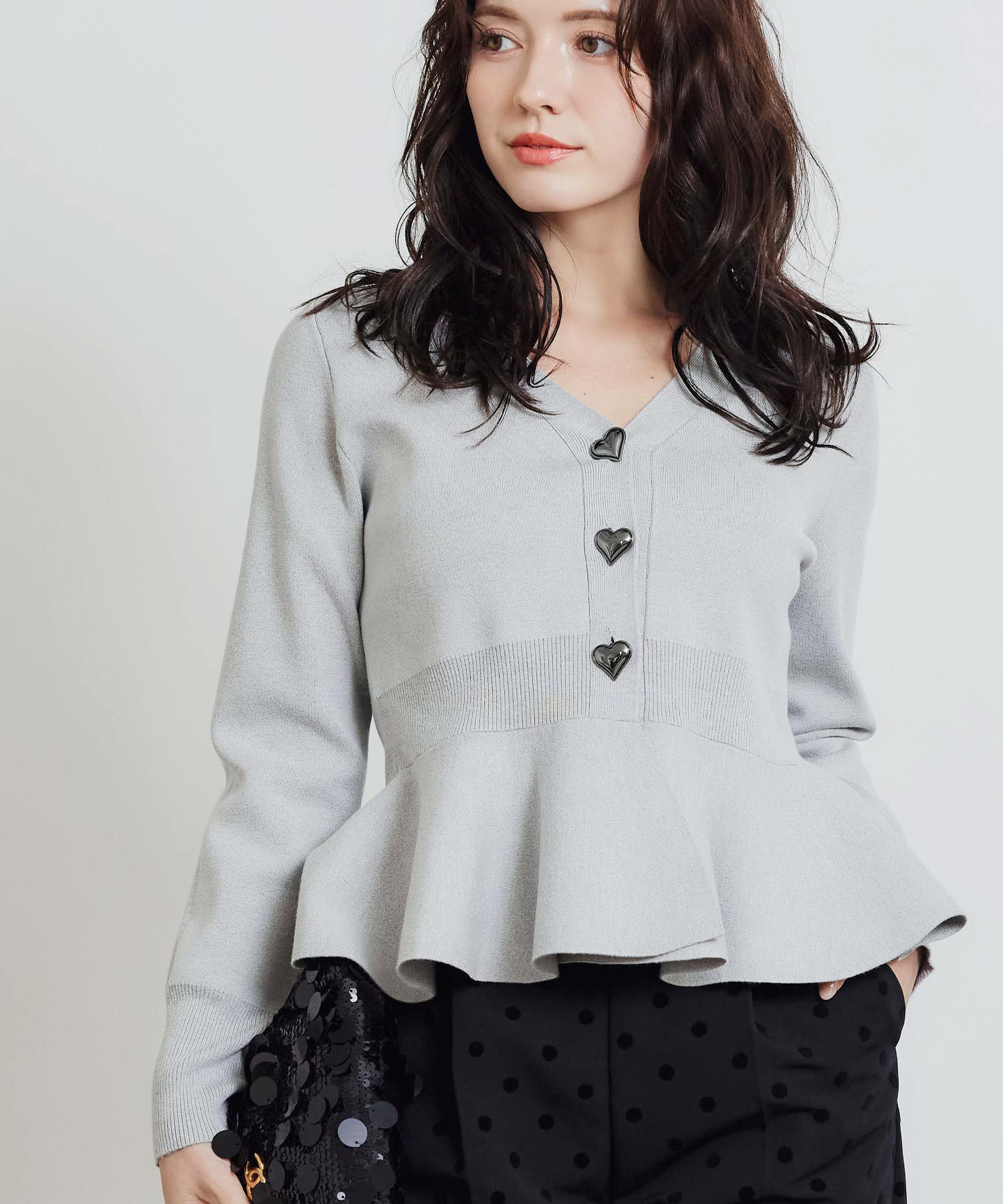 ハートボタンペプラムカーディガン | PICCIN (ピッチン) 公式通販