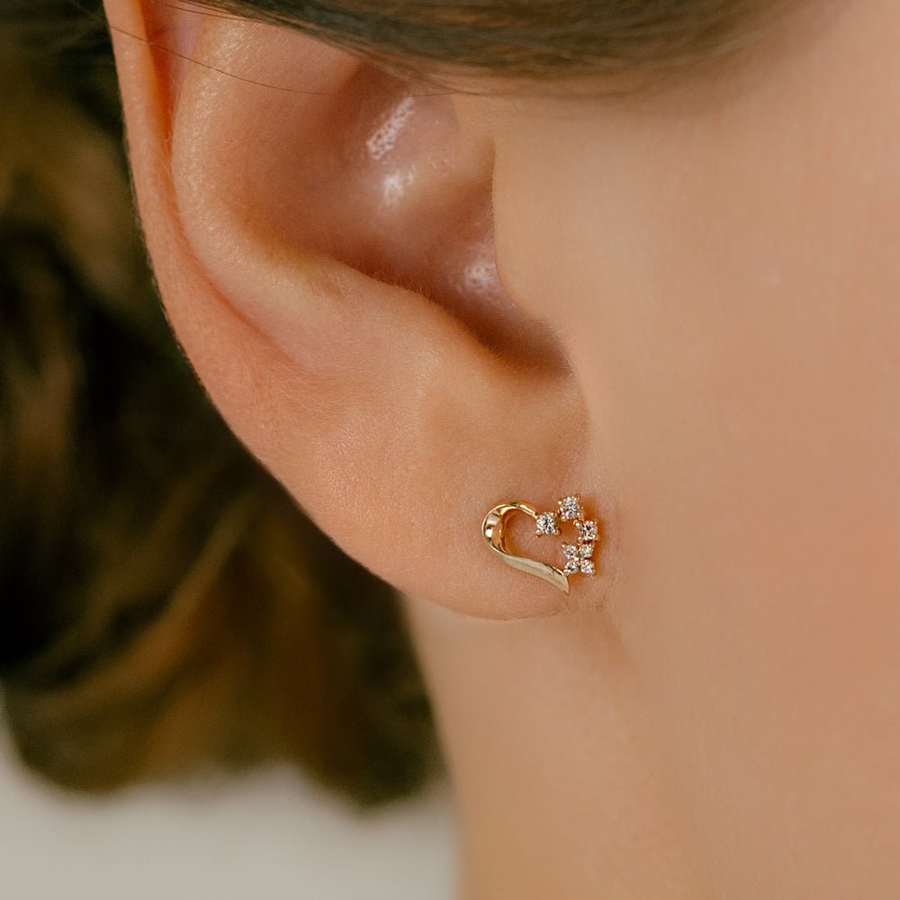 K18トパーズ・ダイヤモンド ハート │ ボディピアス・軟骨ピアス
