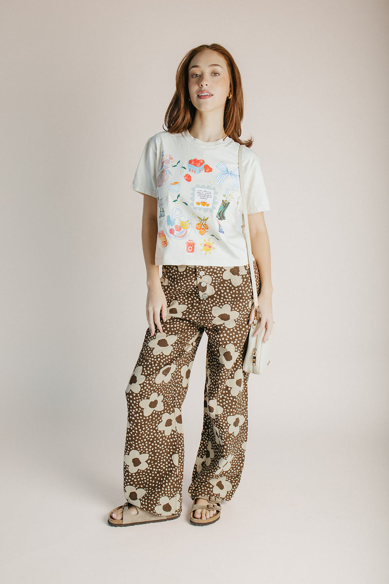 The Zundel Floral High Waisted Pant in Brown – Piper & Scoot