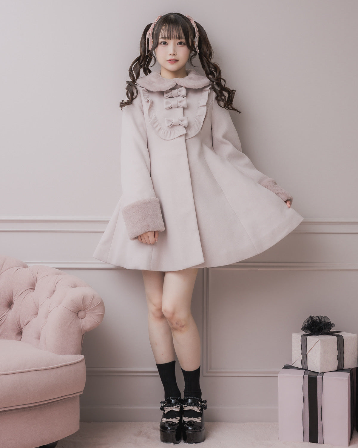 ヨークフリルリボンドーリーコート – pium