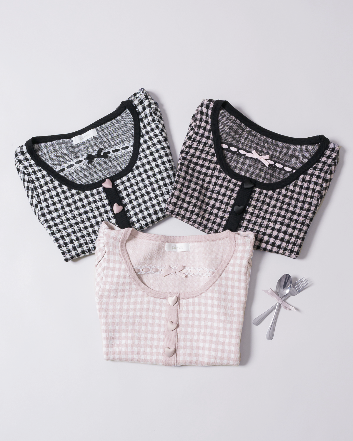 ハートボタンレーステープニット – pium