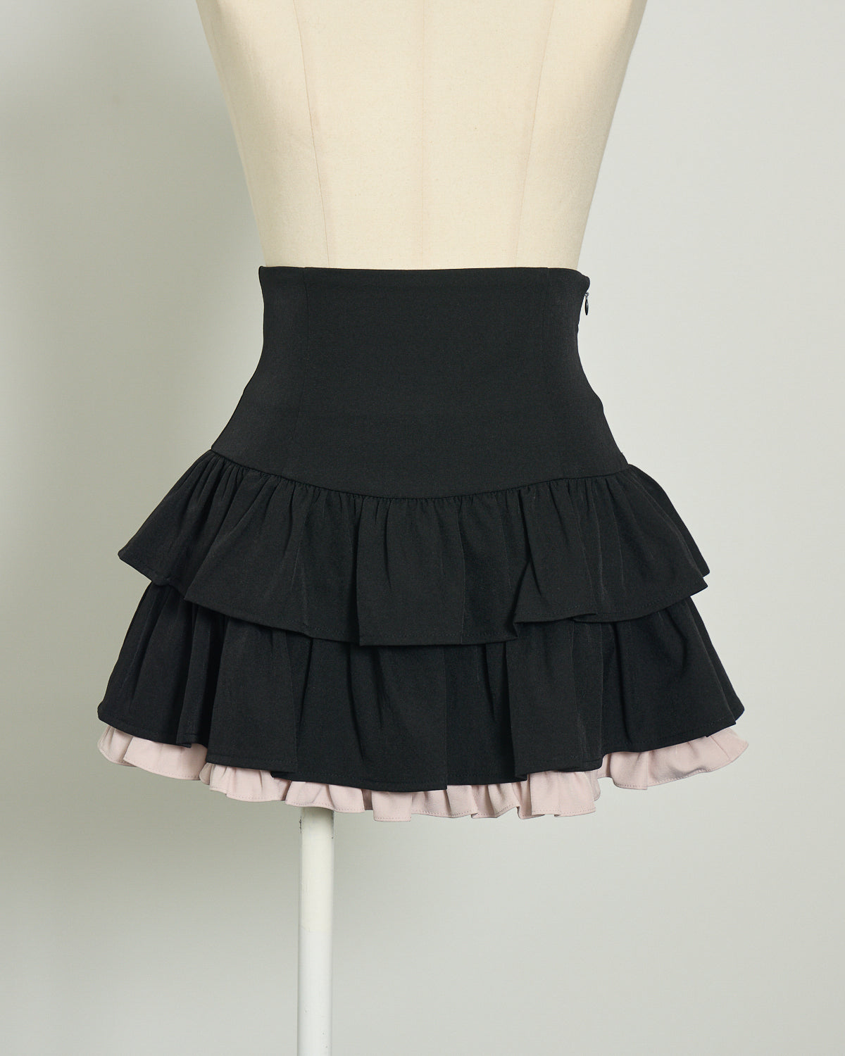 バイカラーフリルティアードミニスカート – pium