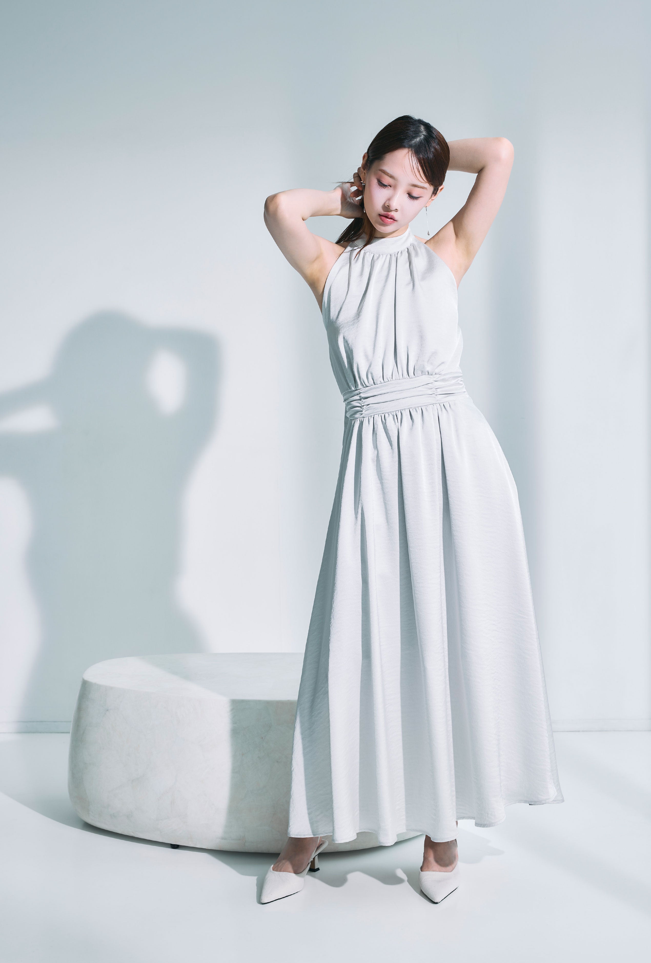 アメスリヴィンテージサテンフレアドレス – poláura OFFICIAL ONLINE STORE