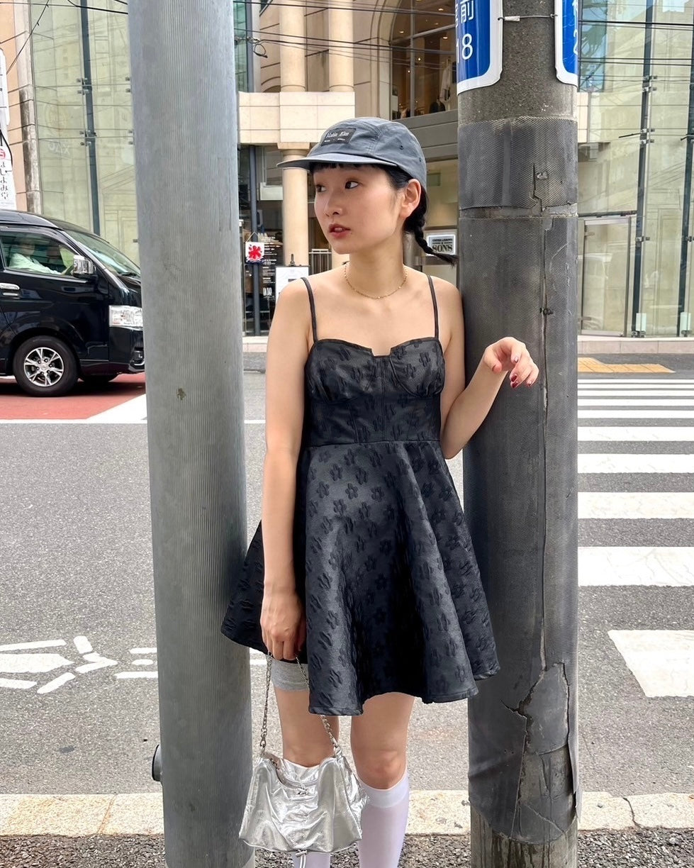 Flower jacquard cami tunic