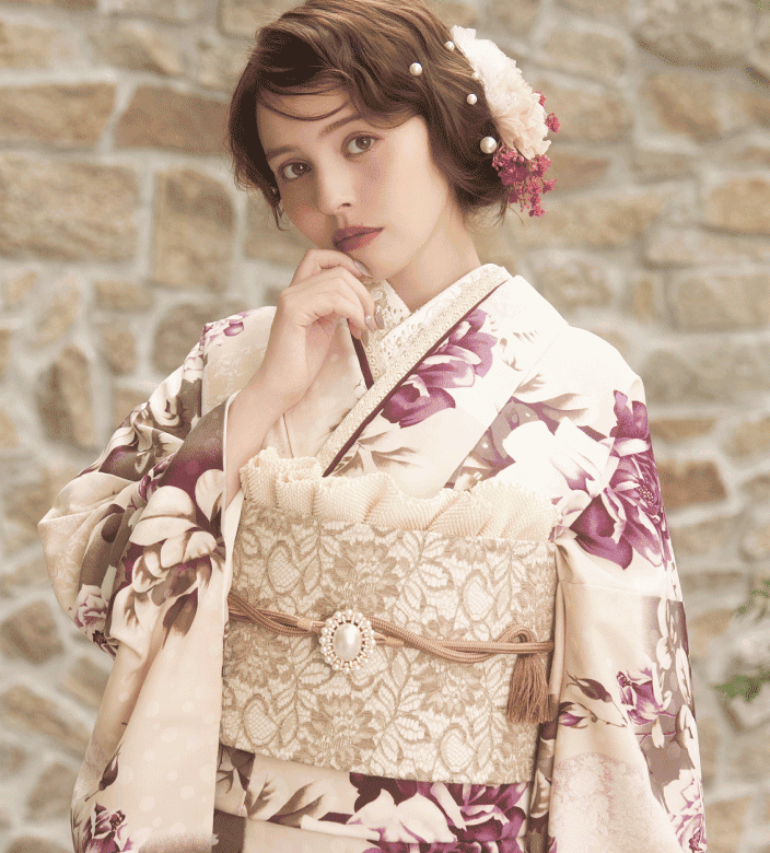 伝統古典】KH-175｜白に赤のぼかしがおめでたい正絹の格式高い振袖