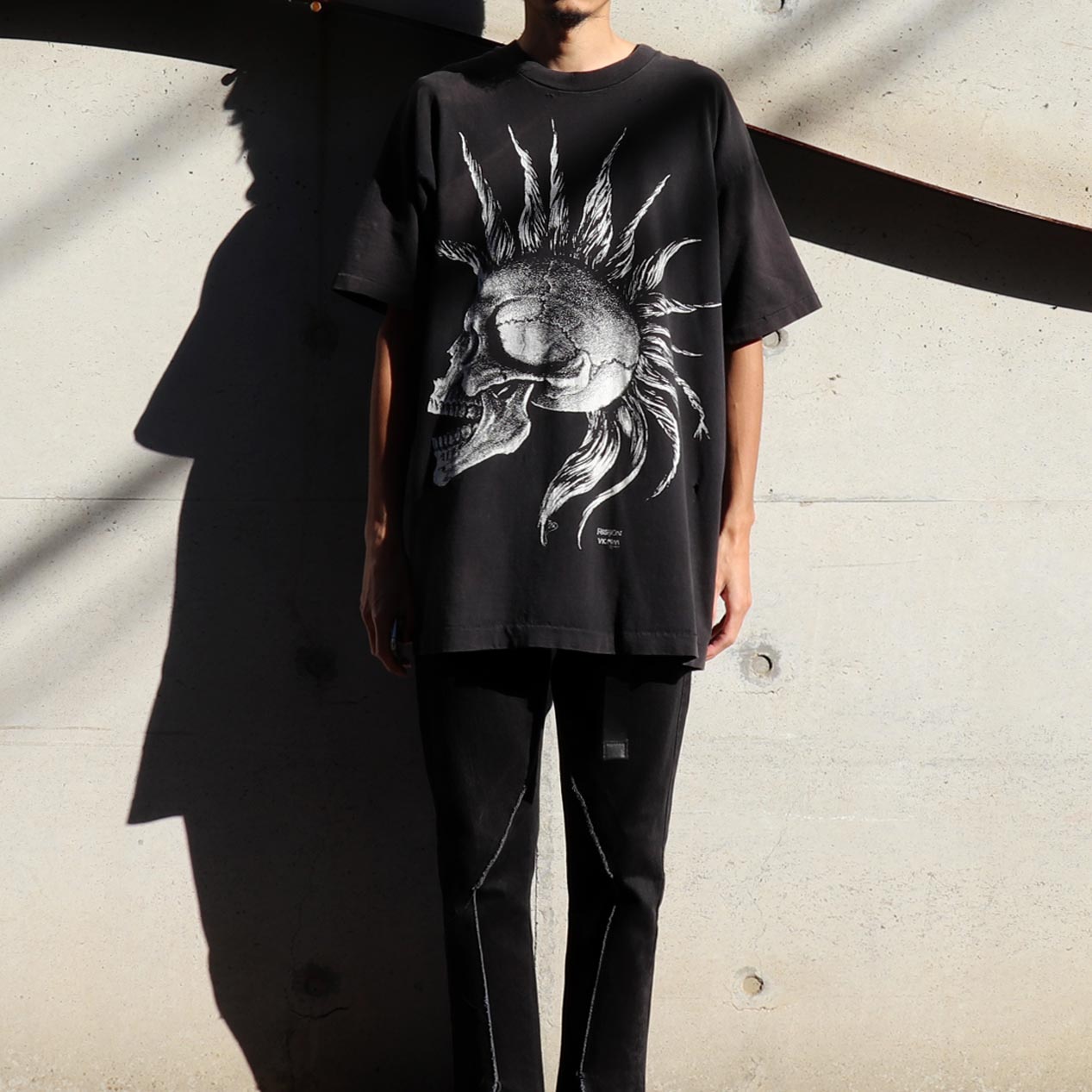 POST JUNK / 90's FASHION VICTIM “MOHAWK SKULL” USA製 Tシャツ [XL]