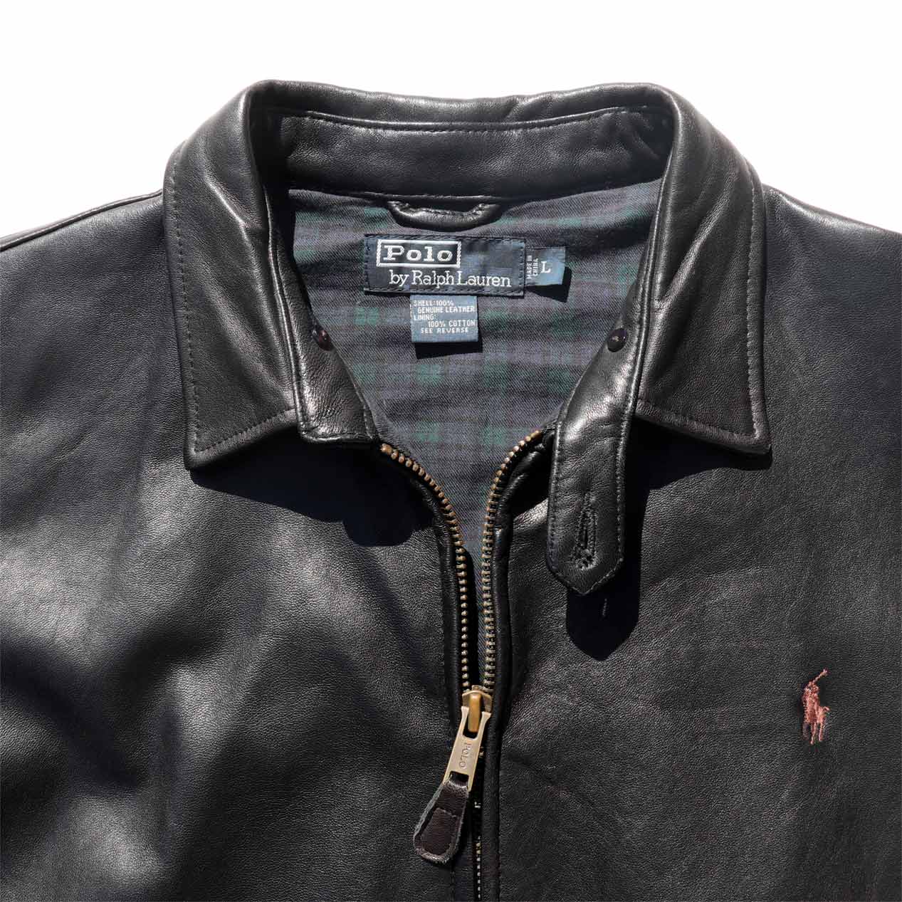 POST JUNK / 90's～ POLO RALPH LAUREN Black Lamb Leather Jacket [L]