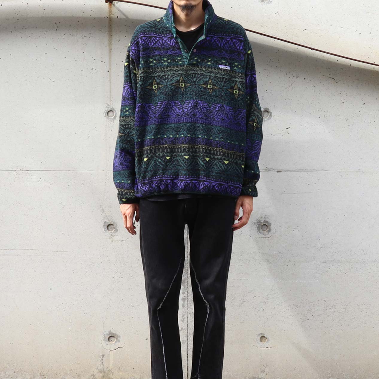 POST JUNK / 90's PATAGONIA USA製 ネイティブ柄 スナップT [M]