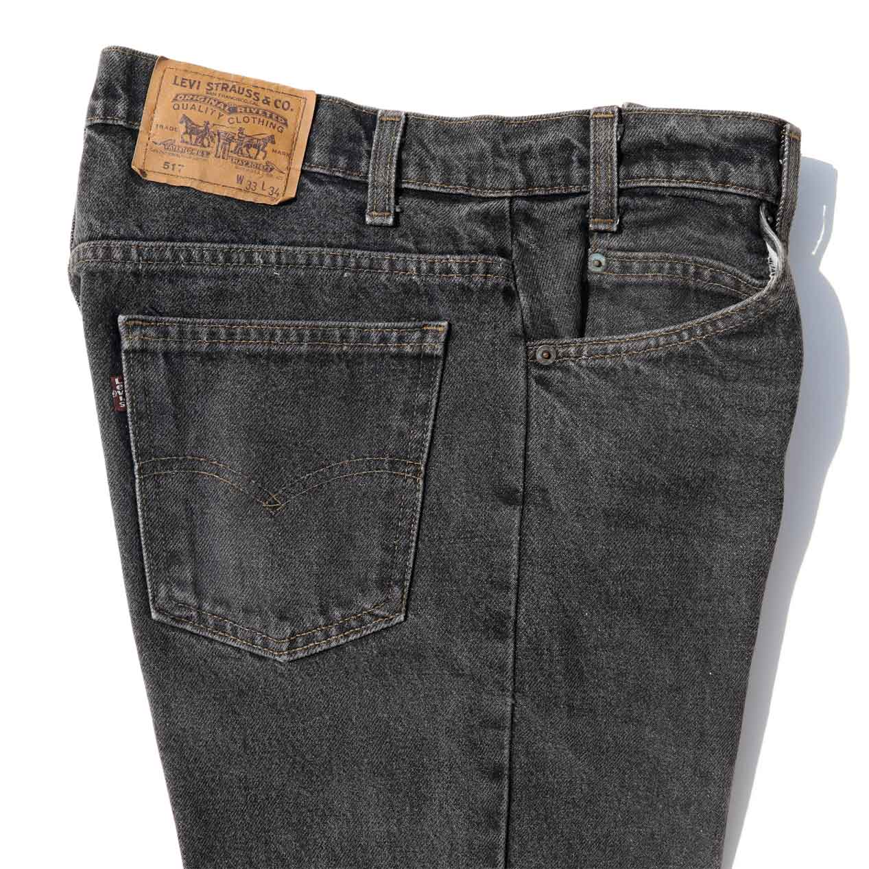 POST JUNK / 90's LEVI'S 517 USA製 先染めブラック デニムパンツ [W33]