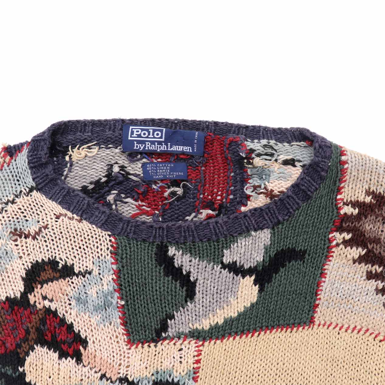 POST JUNK / 90's RALPH LAUREN '95モデル パッチワーク ハンドニット