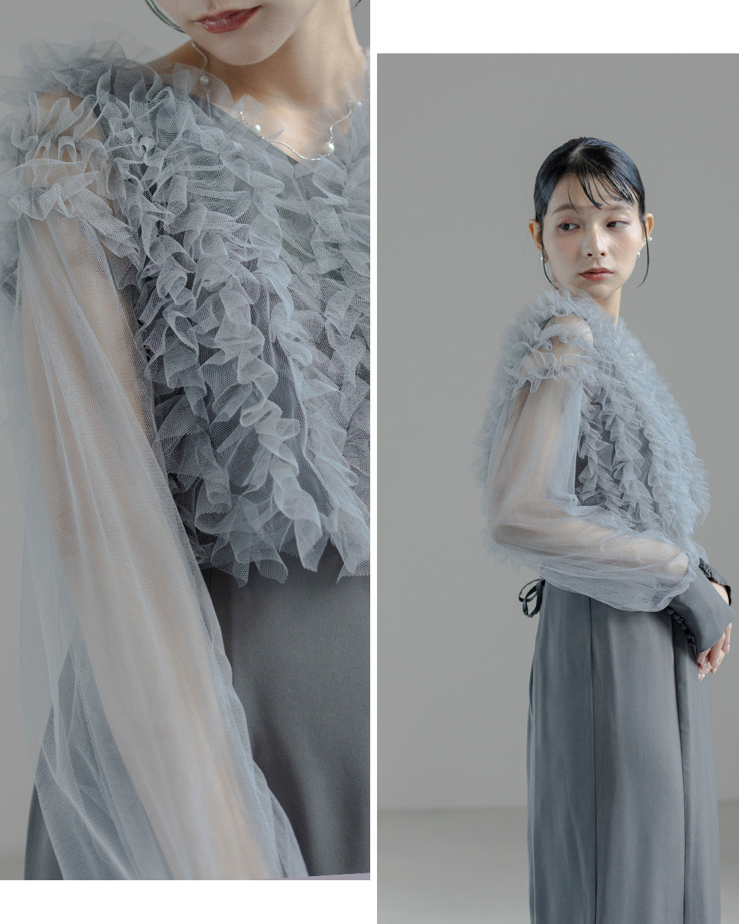 Dorry doll ] フリルブラウスセットドレス as25682 グレー