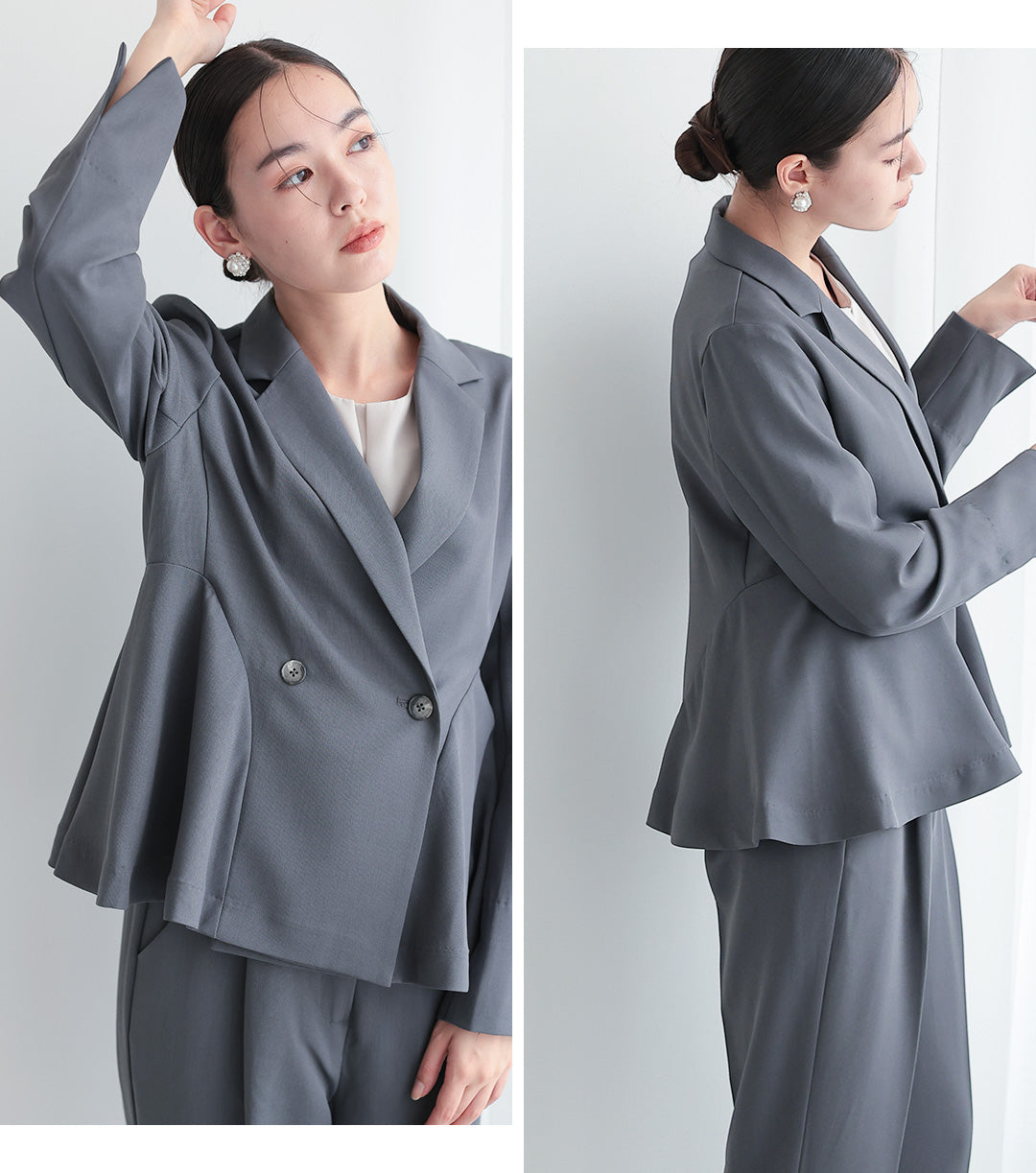 Placebo ] 【手洗いOK】サイドフレアセットアップスーツ h125606