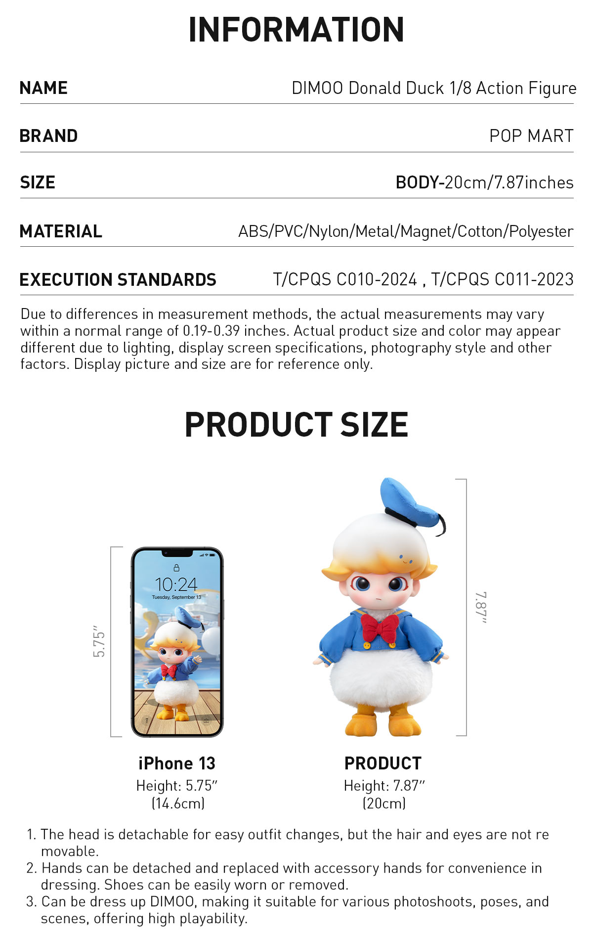 DIMOO Donald Duck 1/8 Action Figure - POP MART (United States)
