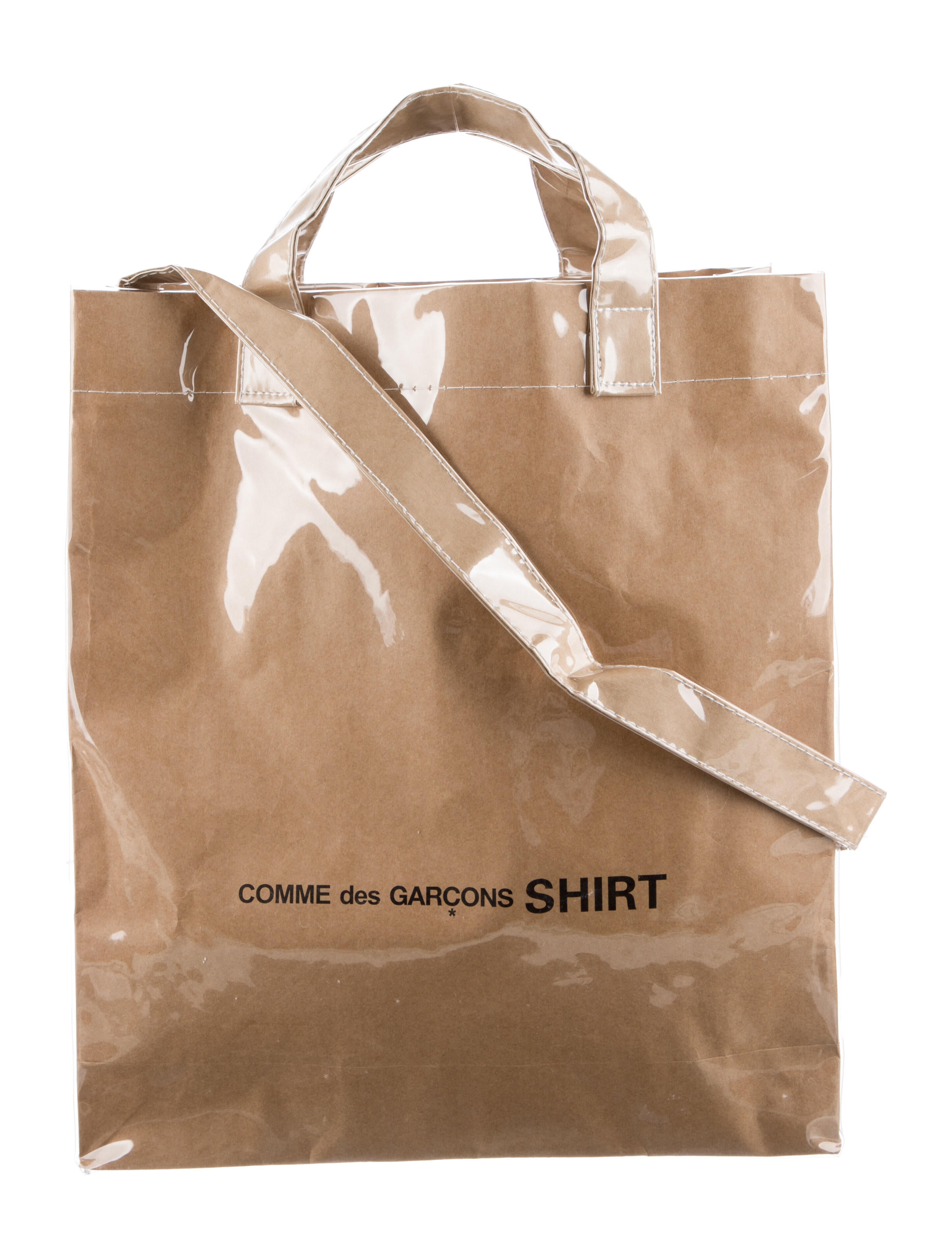Comme des Garçons SHIRT PVC Brown Paper Bag Tote - Brown Totes