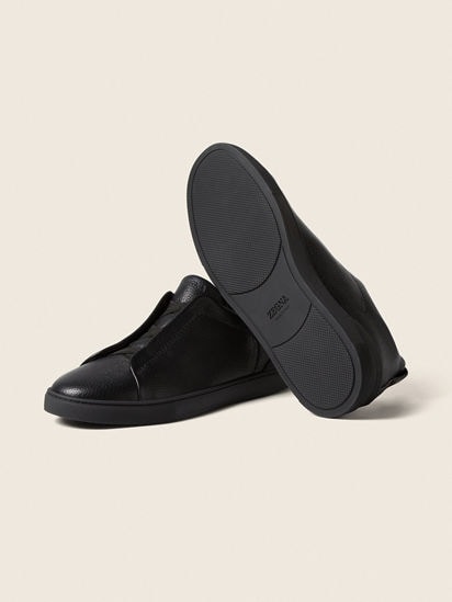 Black Deerskin Triple Stitch™ Sneakers FW25 22361743 | Zegna US
