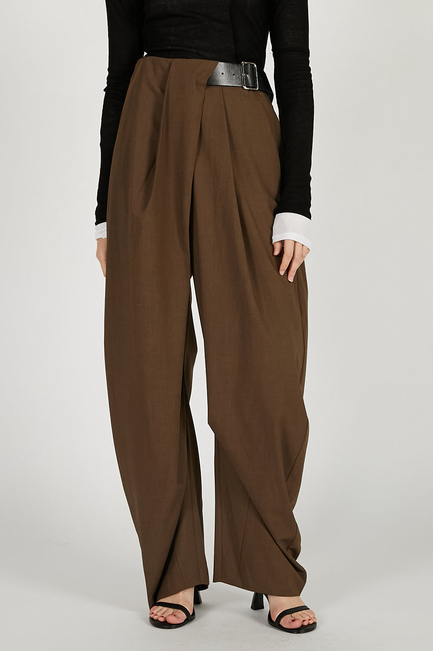 Asymmetrical Belt Pants