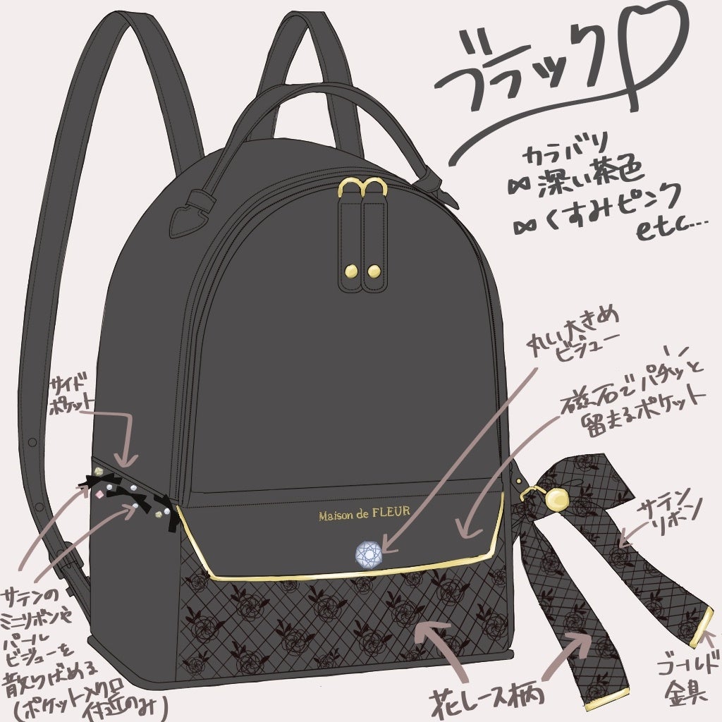 リボンリュックのデザイン案を商品化・「Maison de FLEURデザイン