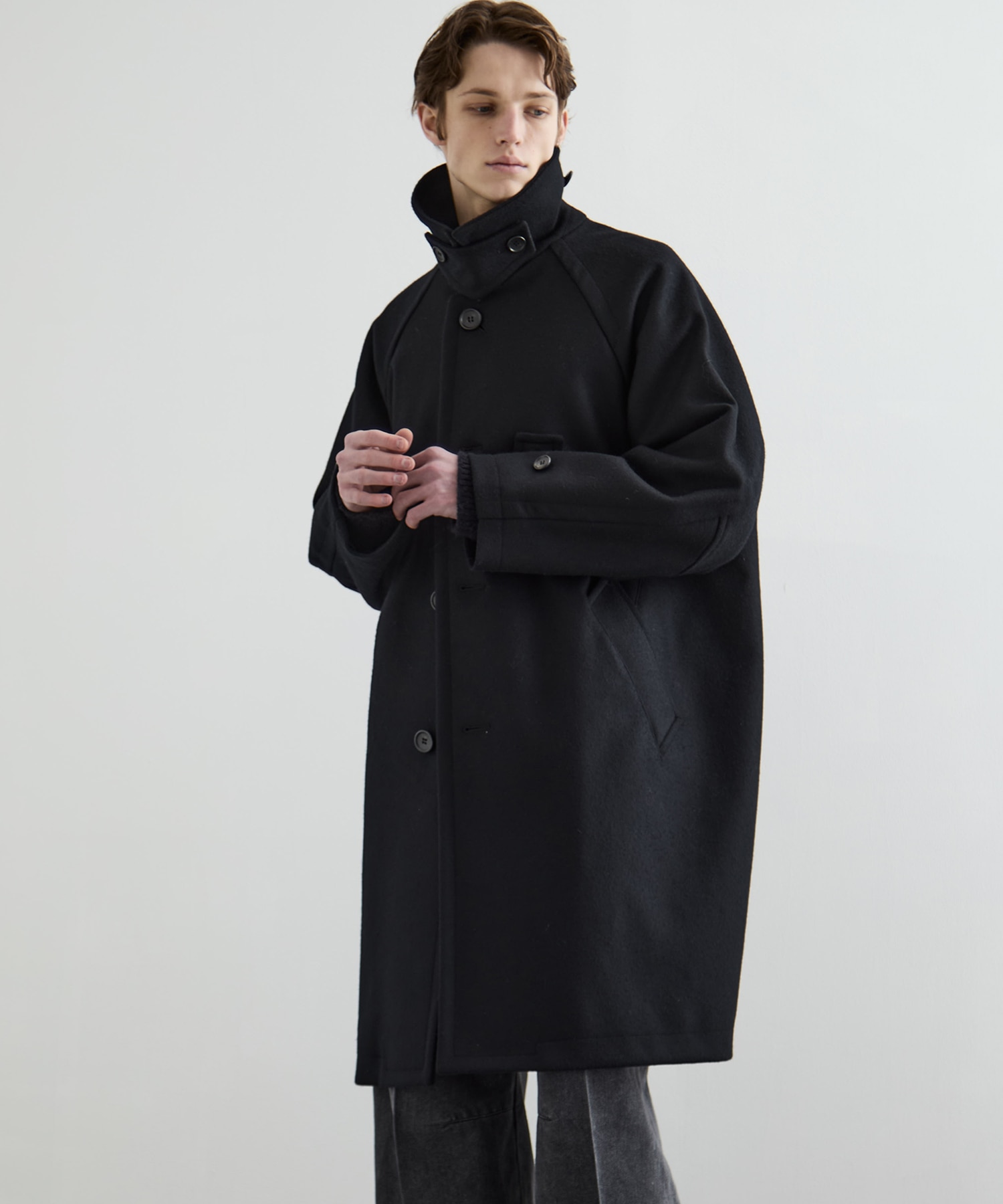 Super140s メルトンバルカラーコート(1 BLACK): : メンズ｜PUBLIC