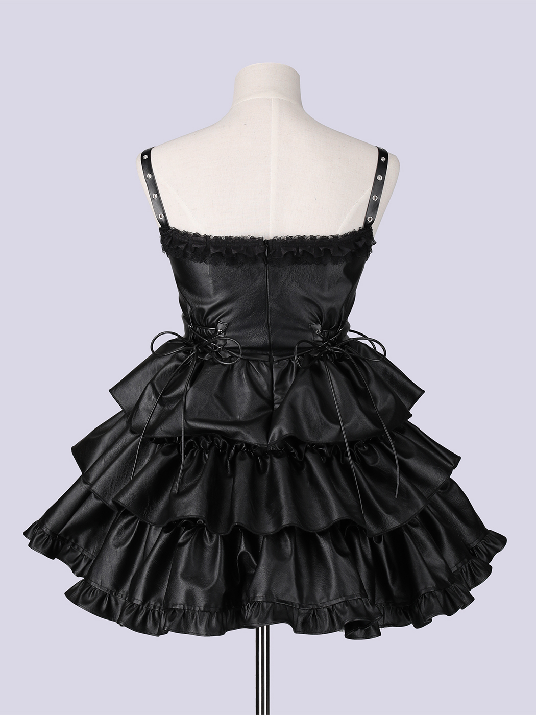 IMVAL / Frill Heart Dress [BLK] - QOOZA