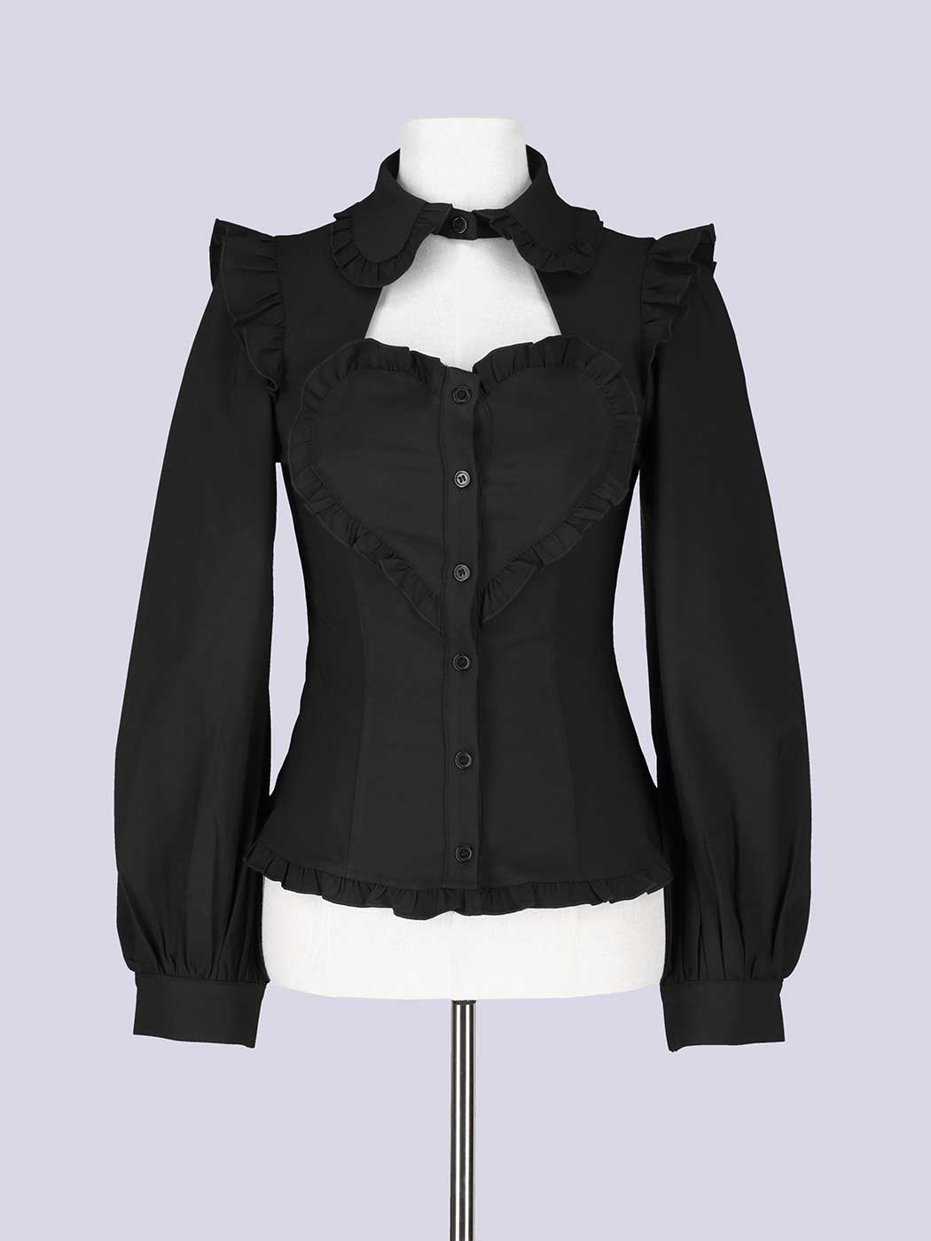 IMVAL / Heart Shirt［BLK］（IMV003-BLK） - QOOZA