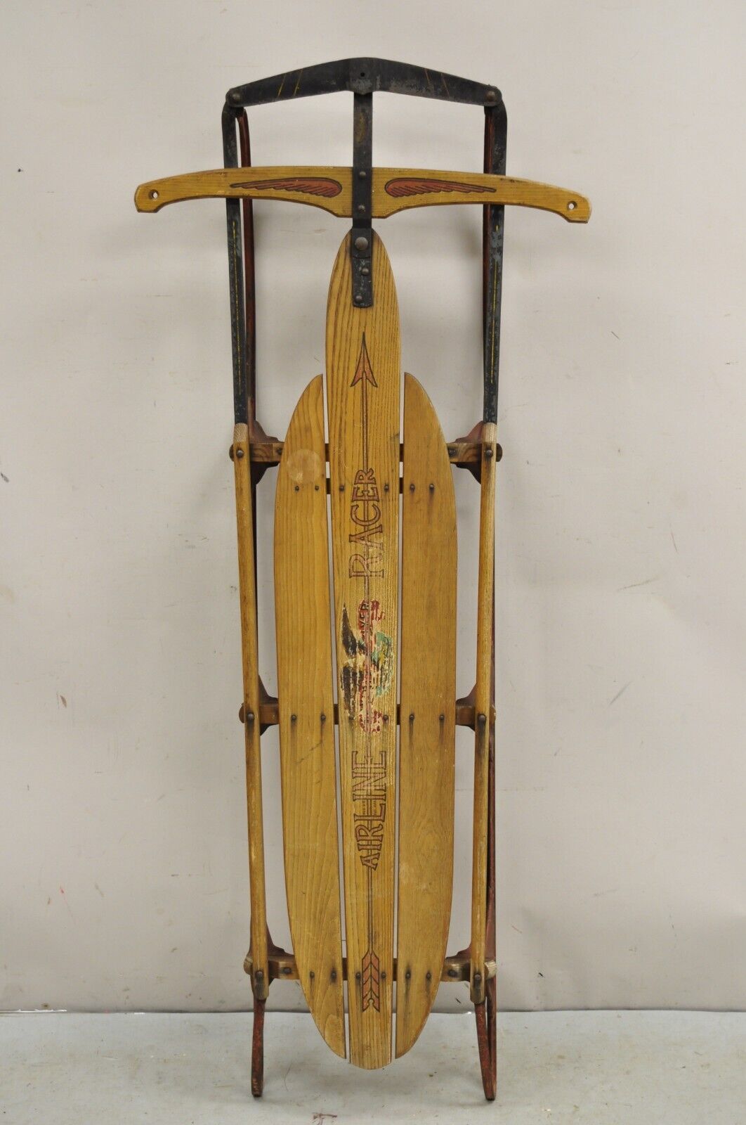 Vintage Flexible Flyer Airline Racer No 60 Wooden Sled Planet Jr