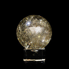 シルバールチルクォーツ スフィア】直径約42.3mm｜高透明・高密度針