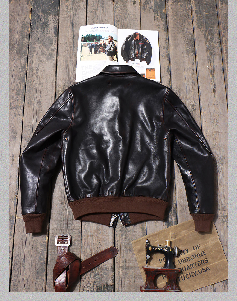 △ヴィンテージ復刻 茶芯 ホースハイドレザー A-2ジャケット