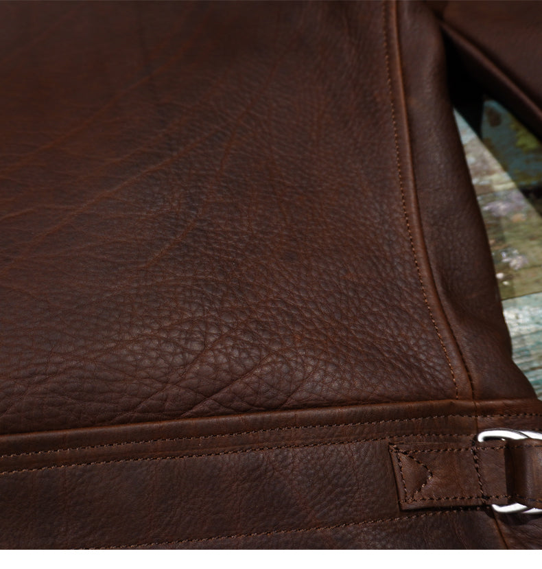 2mm厚Horweenレザー使用☆カウレザーシングルライダース ジャケット