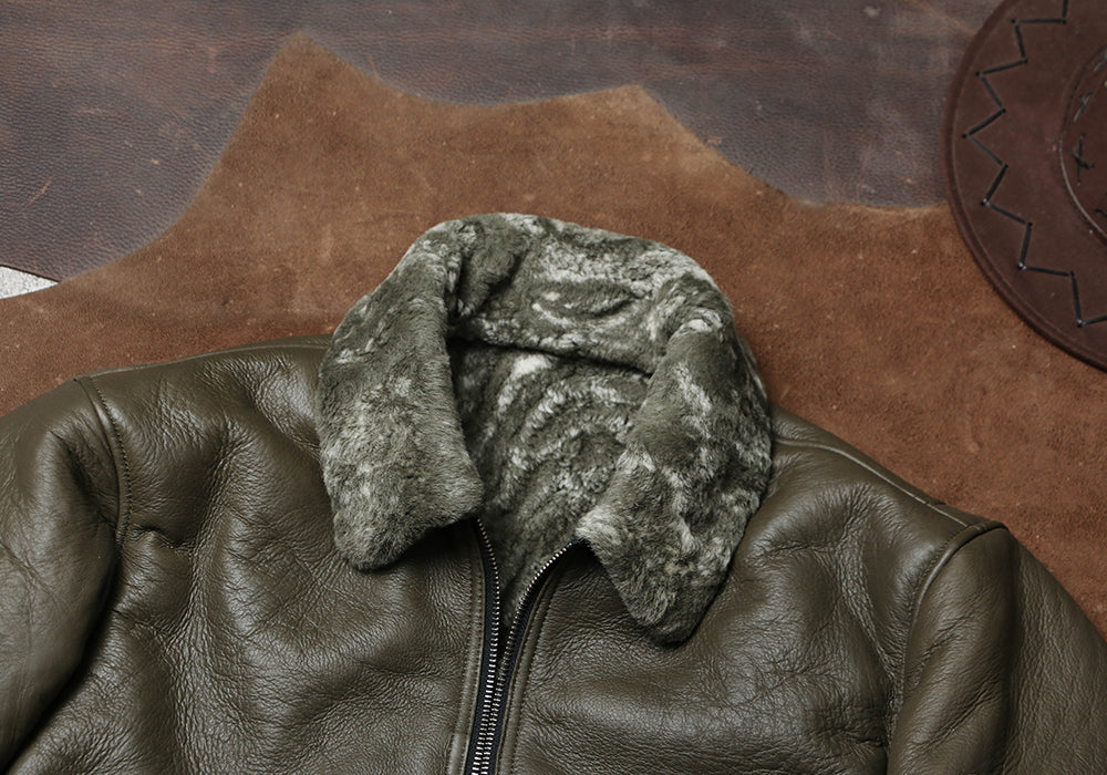 ☆オーストラリア産ムートン A-2フライトジャケット☆カーキS～3XL