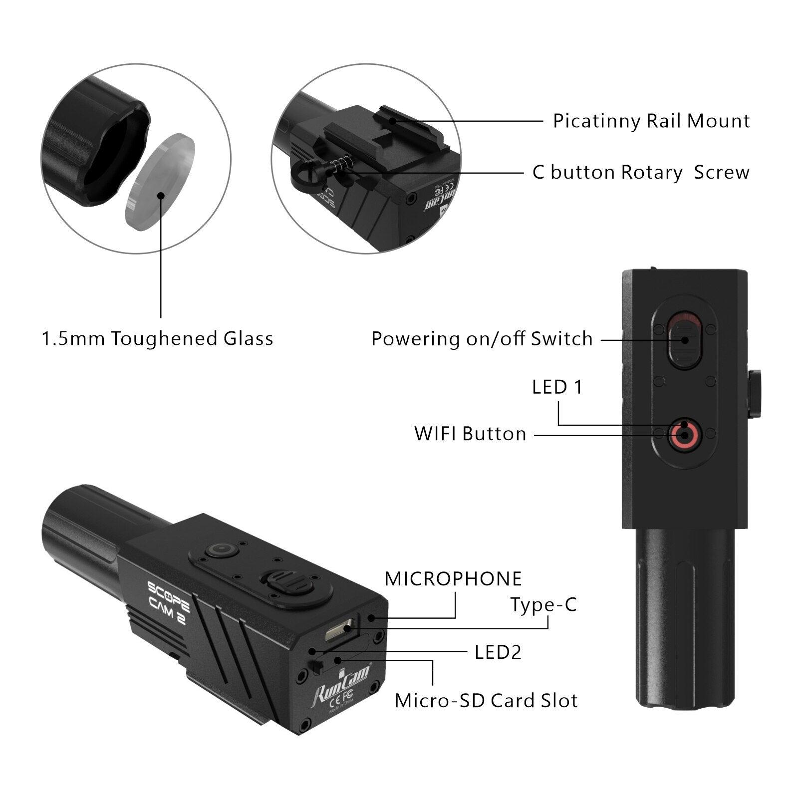 RunCam スコープカム 2 エアガンペイントボールゲルボールズームカメラ