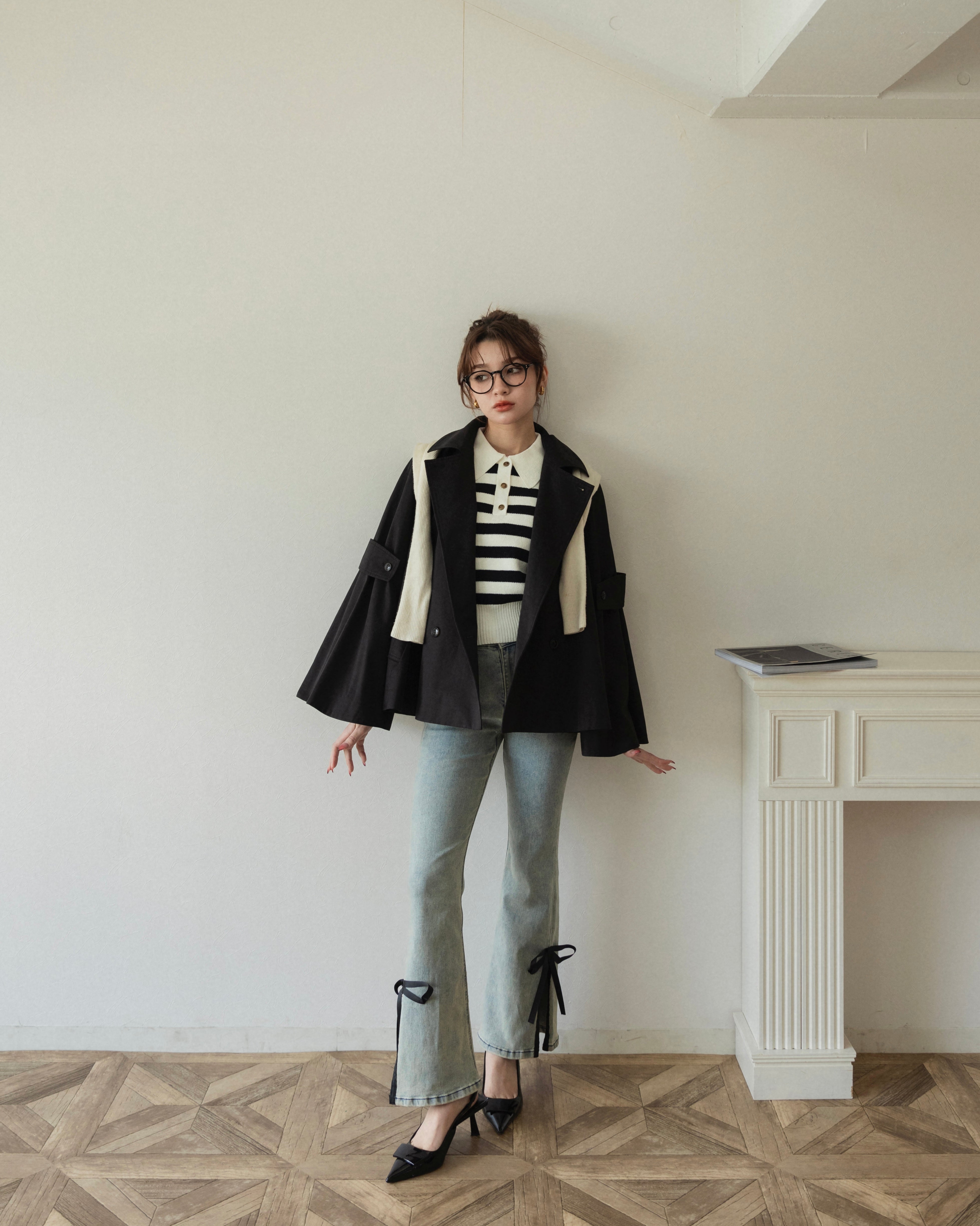 BESTSELLER】side slit denim ribbon pants – RANCLIC