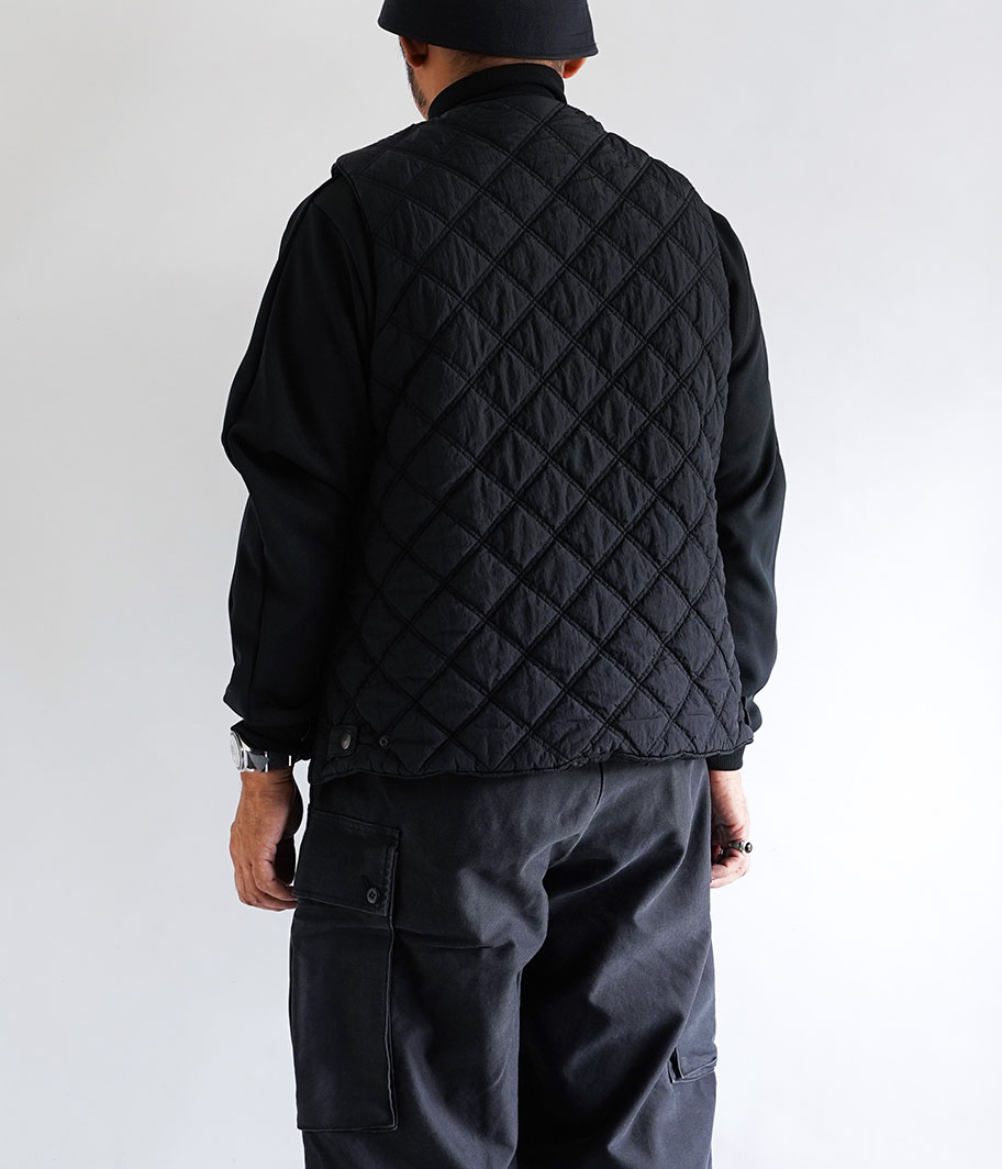 YOKE QUILTING PADDED VEST [BLACK] - Fresh Service NECESSARY or