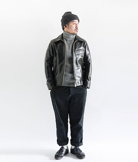 ANACHRONORM Wax Leather Sport Jacket [BLACK] - Fresh Service