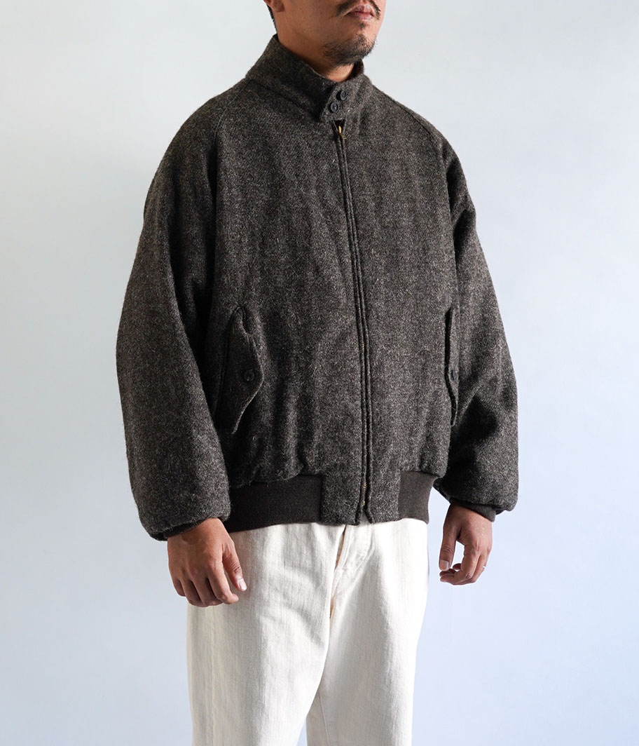 A.PRESSE Tweed Harrington Jacket [BROWN] - Fresh Service NECESSARY