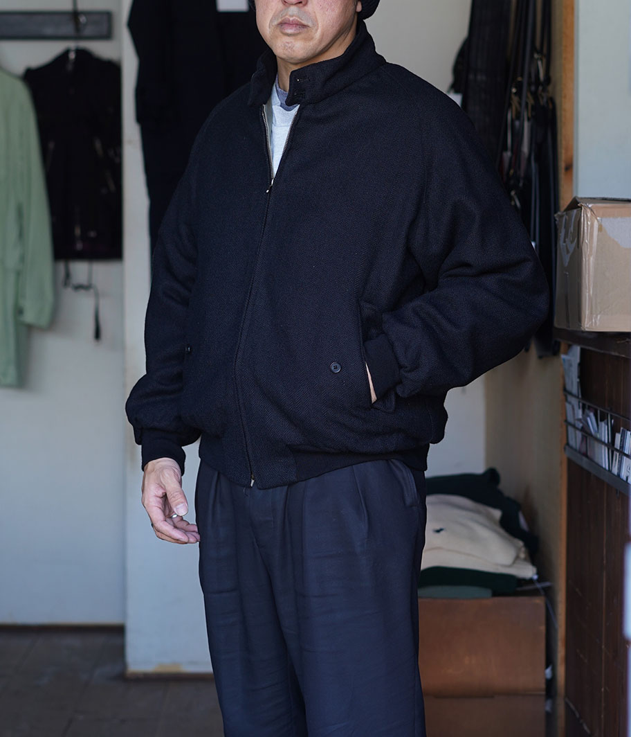 A.PRESSE Tweed Harrington Jacket [BLACK] - Fresh Service NECESSARY