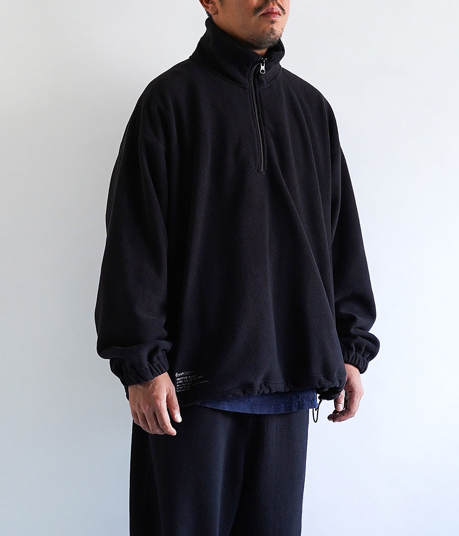 Fresh Service FIREPROOF FLEECE STAND COLLAR PULLOVER [BLACK