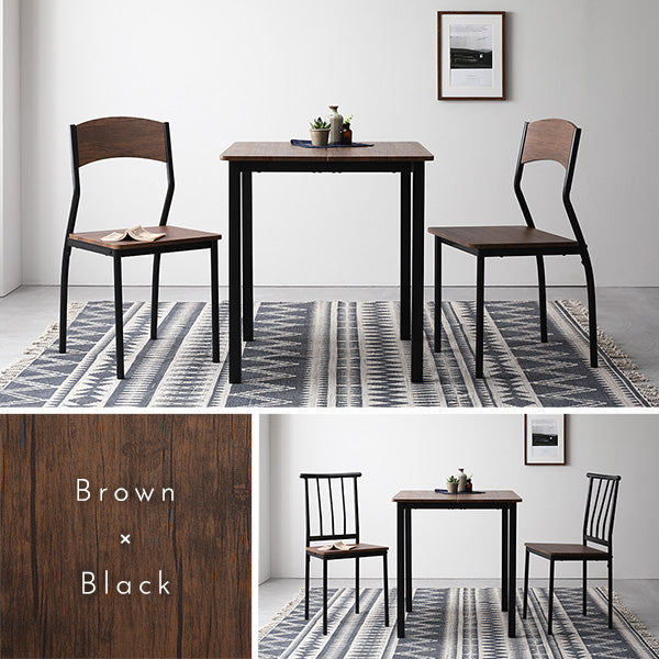 角型ダイニングセット （テーブル＋シンプルデザインチェア2脚