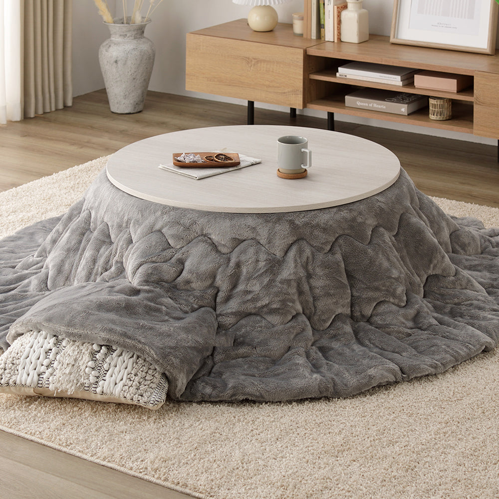 円形こたつ 2点セット(こたつテーブル+掛け布団)/届いてすぐに使える