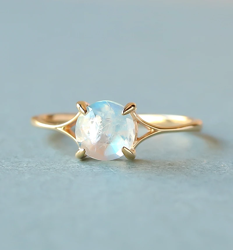 ブルームーンストーン K10リング ローズカット ~VALOA~ 6月誕生石