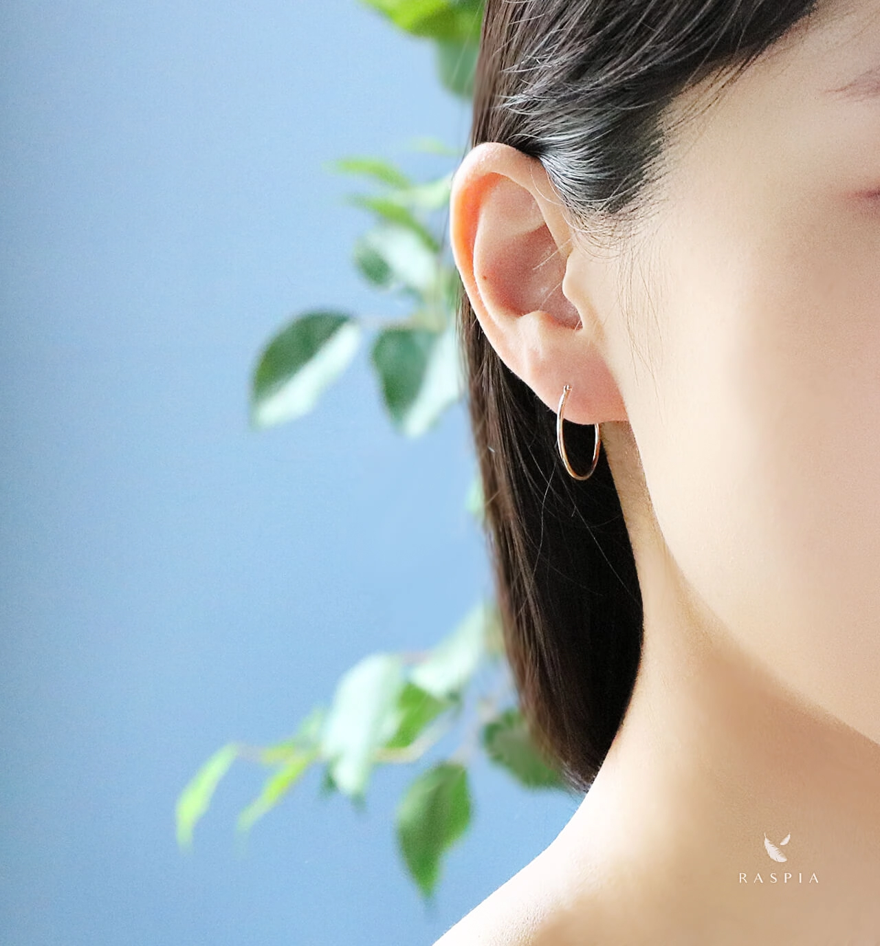 日本製】K18YG (18金イエローゴールド) クロッシングフープ ピアス20mm